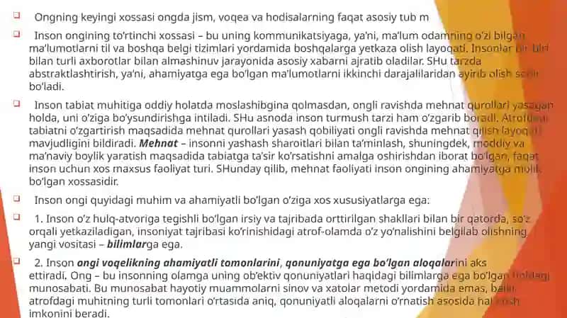 Ong haqida tushuncha va uning xossalari 4