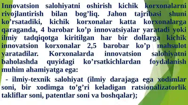 O’zbekiston milliy innovatsion tizimi 4