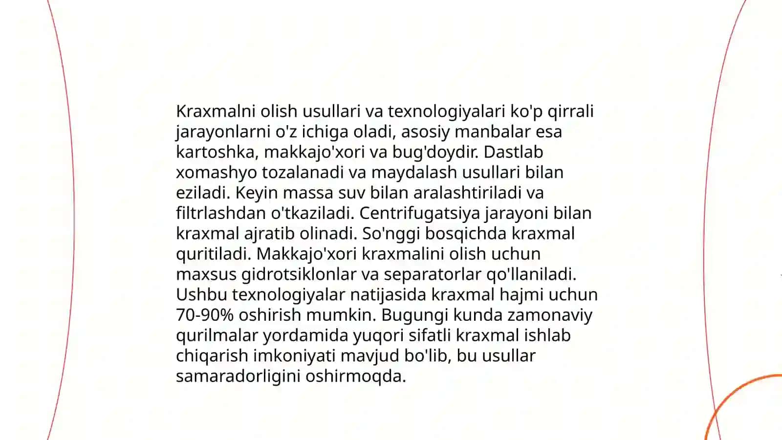Kraxmal manbalari va ularning olish usullari 4