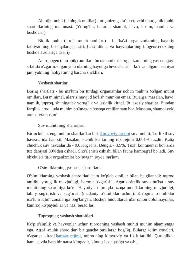 Organizmlarning yashash sharoitlari va ko`milishi shakli va qanday saqlanganligi, tog` jinsini hosil qilishdagi roli. 4