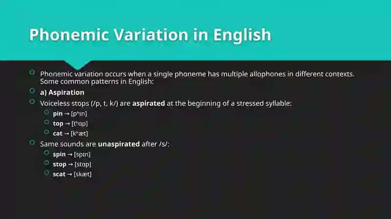 The Concept of Allophones and Phonemic variations in English 4