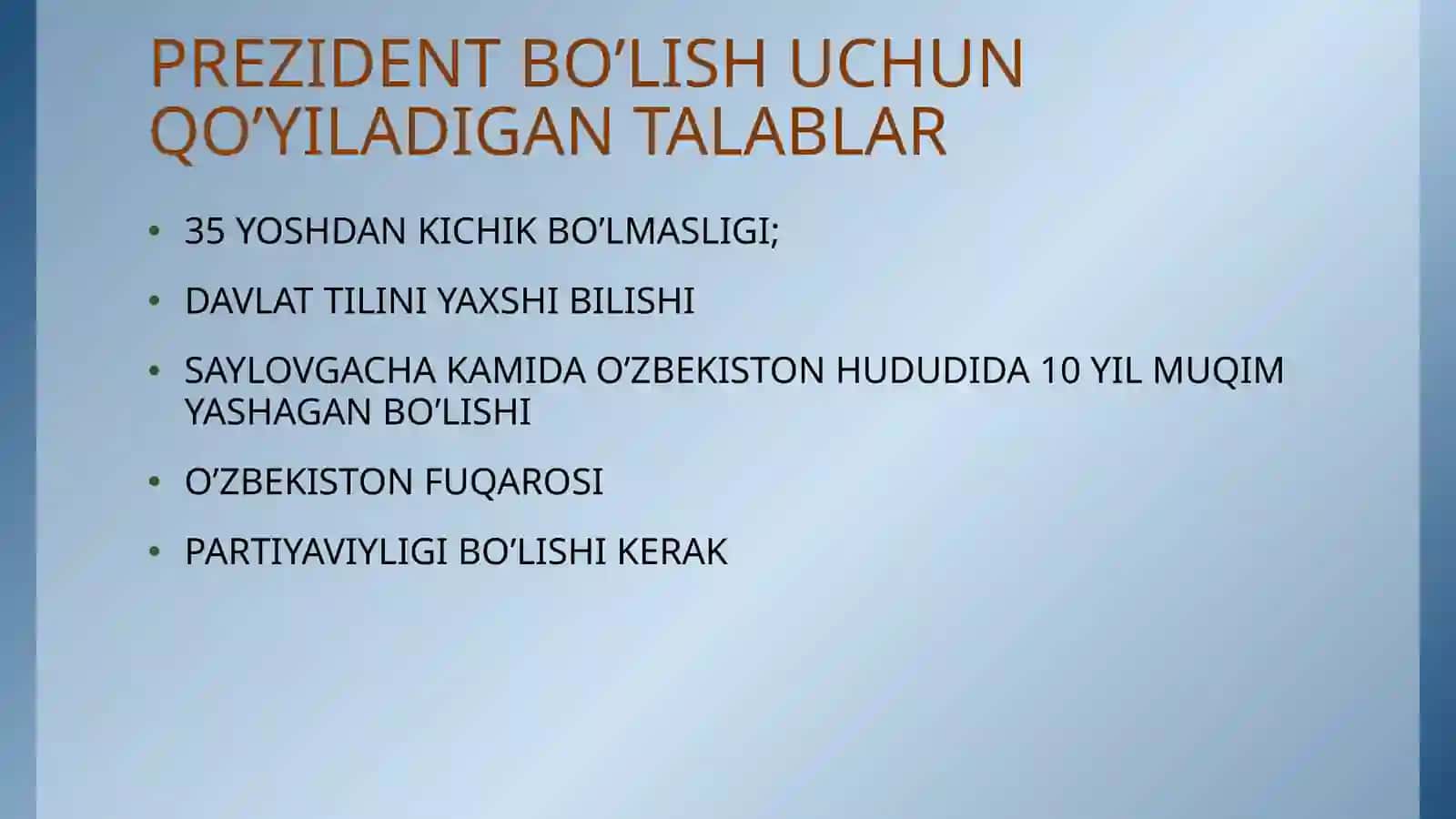 O’ZBEKISTON RESPUBLIKASI PREZIDENTI 4