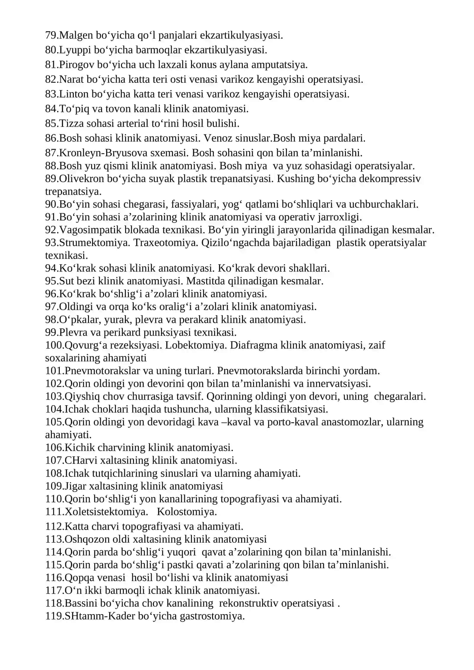 KLINIK ANATOMIYA (OXTA) FANIDAN 3 KURS 4