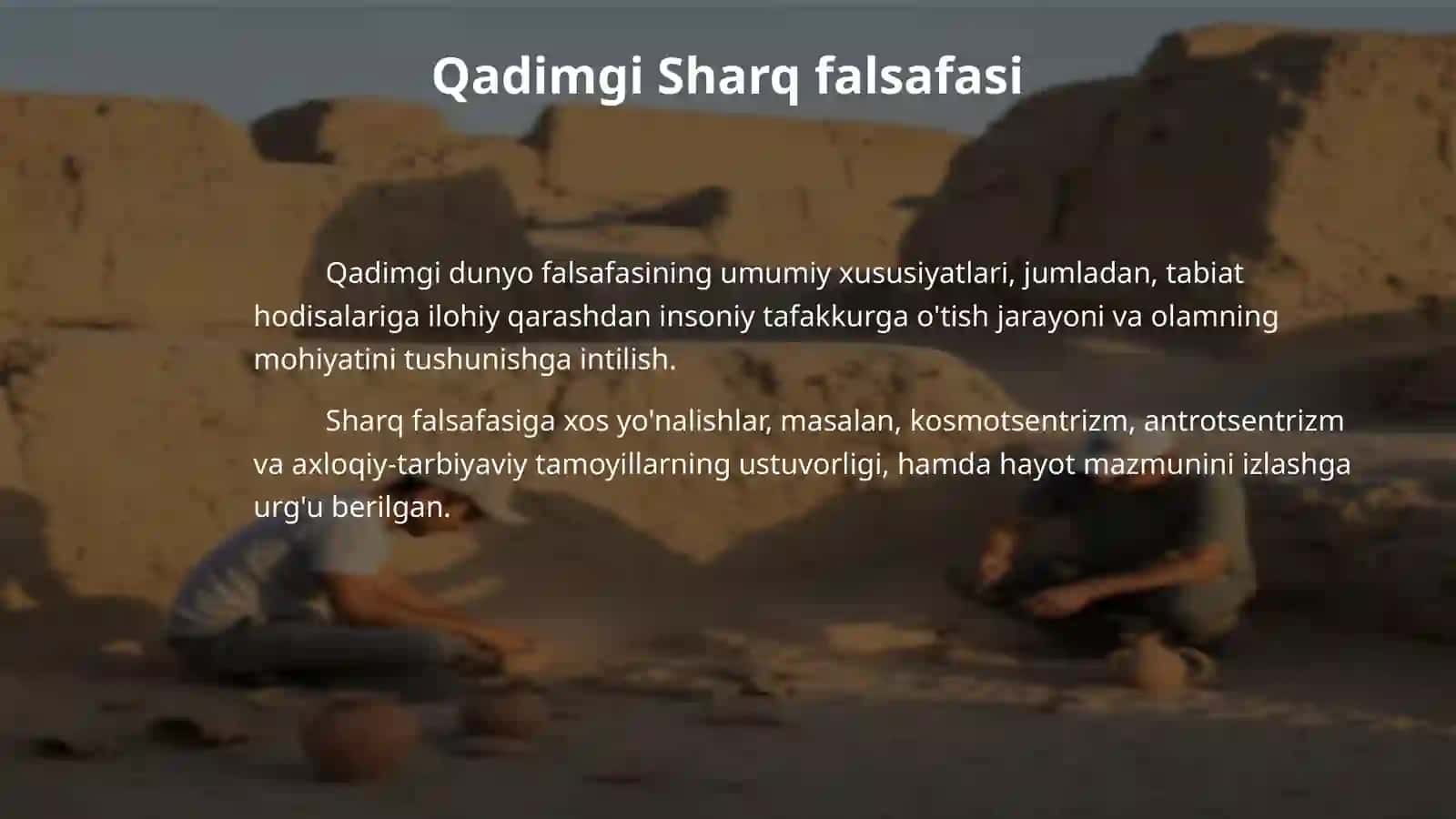 Turonzaminda shakllangan ilk falsafiy g‘oyalar. 4
