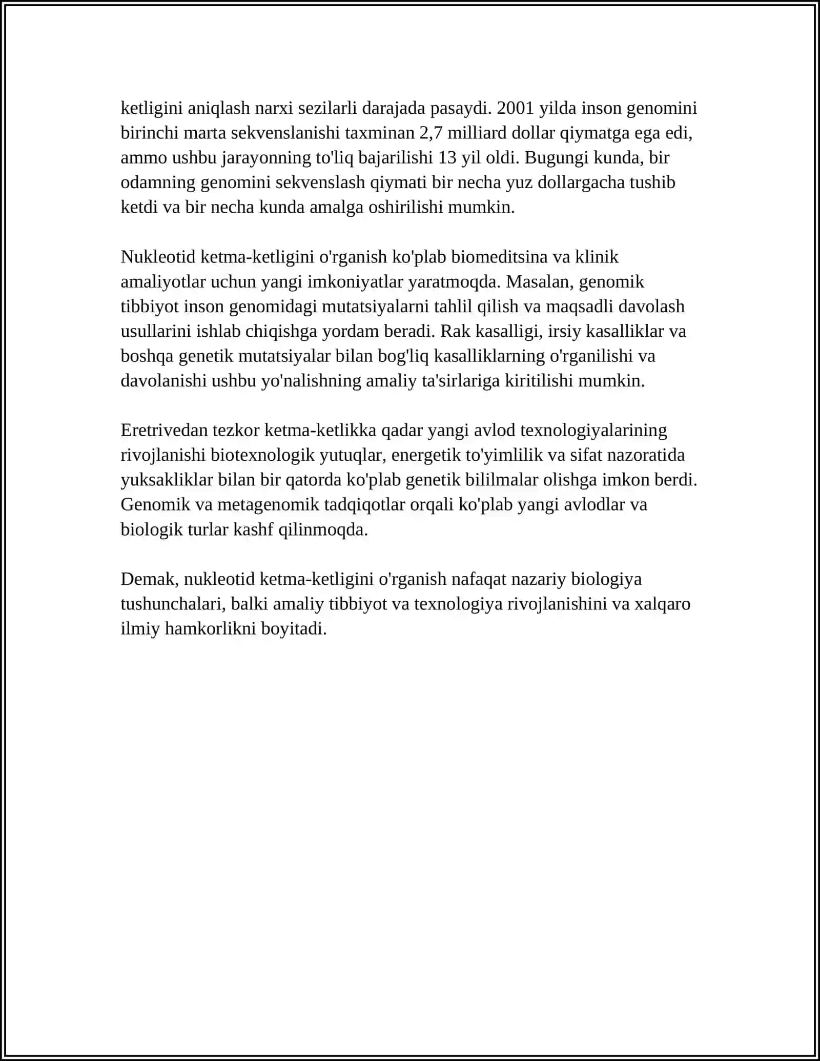 GENOM NUKLEOTID KETMA-KETLIGINI IKKINCHI AVLODI 4