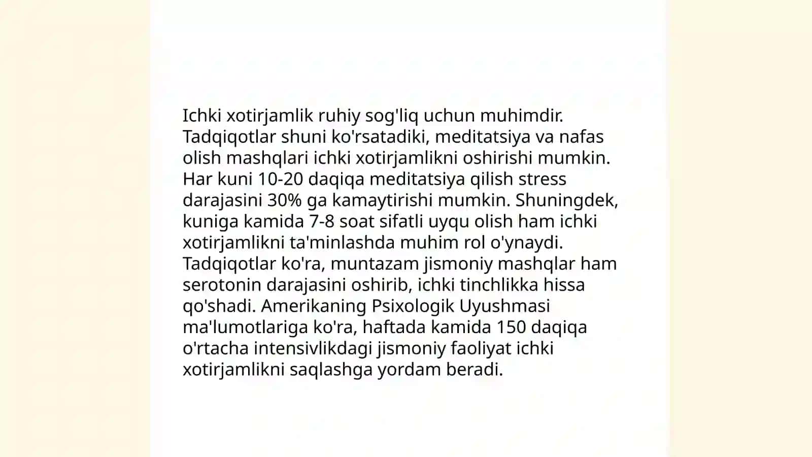 Tinch va xotirjam yashash baxti 4
