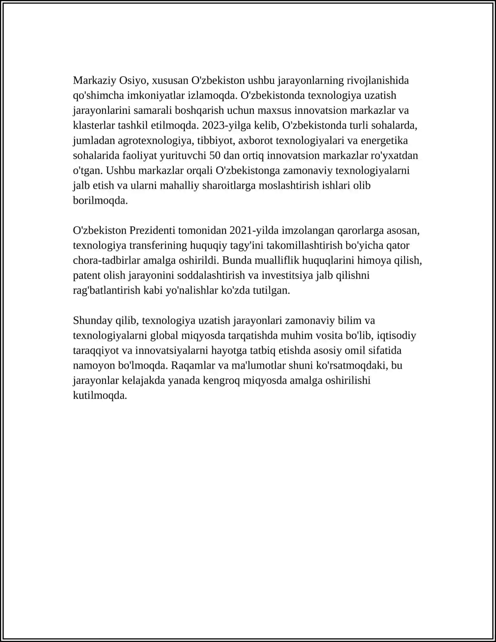 TRANSFER TEXNOLOGIYASI 4
