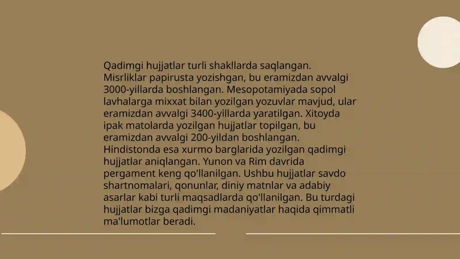 Hujjatchilik tarixi. Hujjat turlari 4