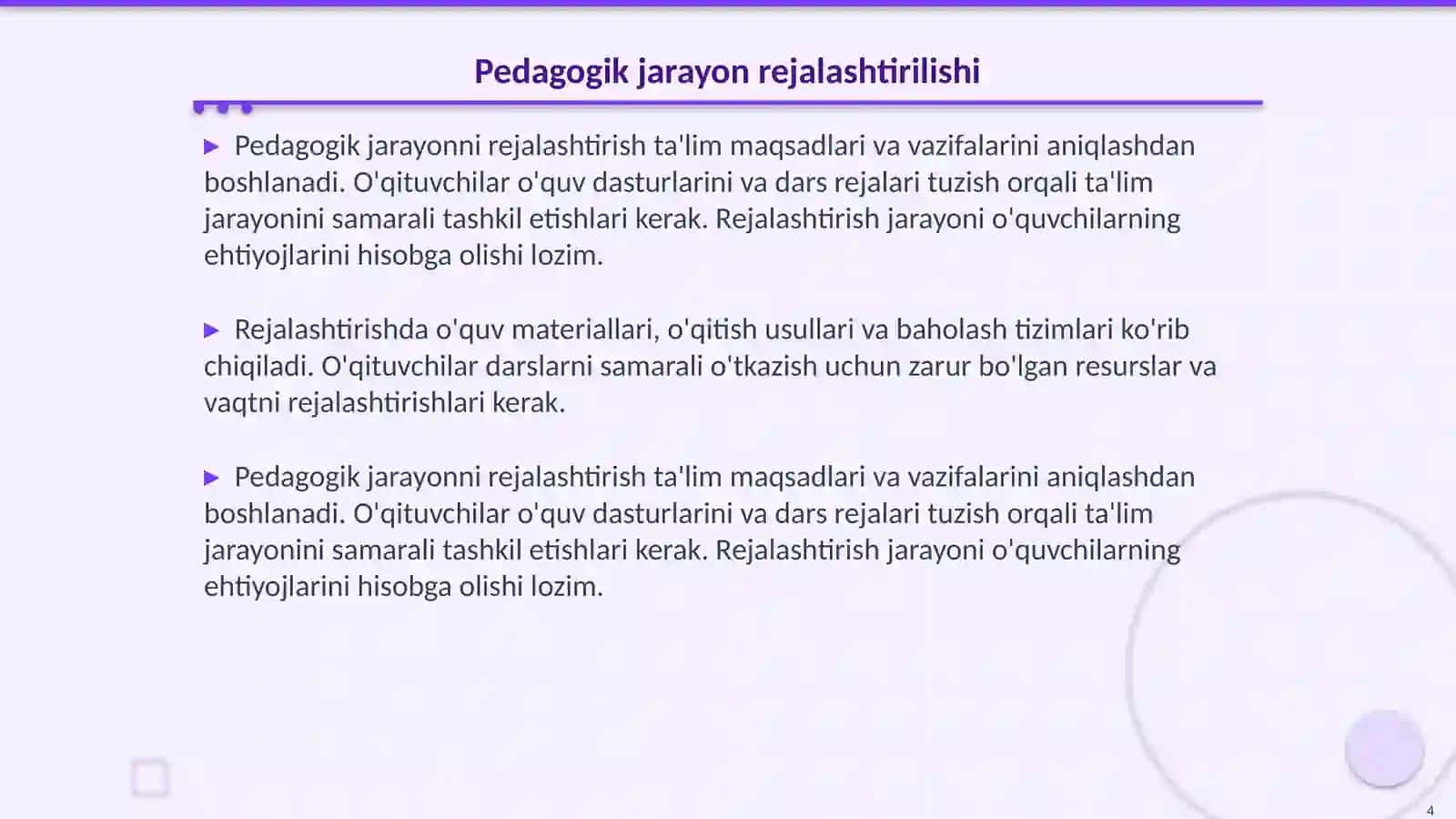 Yaxlit pedagogik jarayon bosqichlari 4
