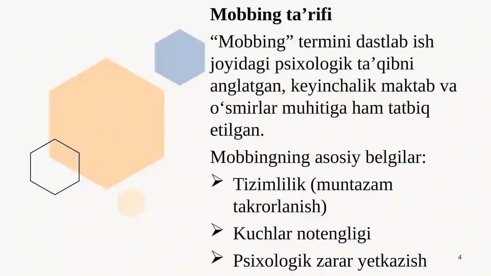 O‘smirlik davrida mobbing 4