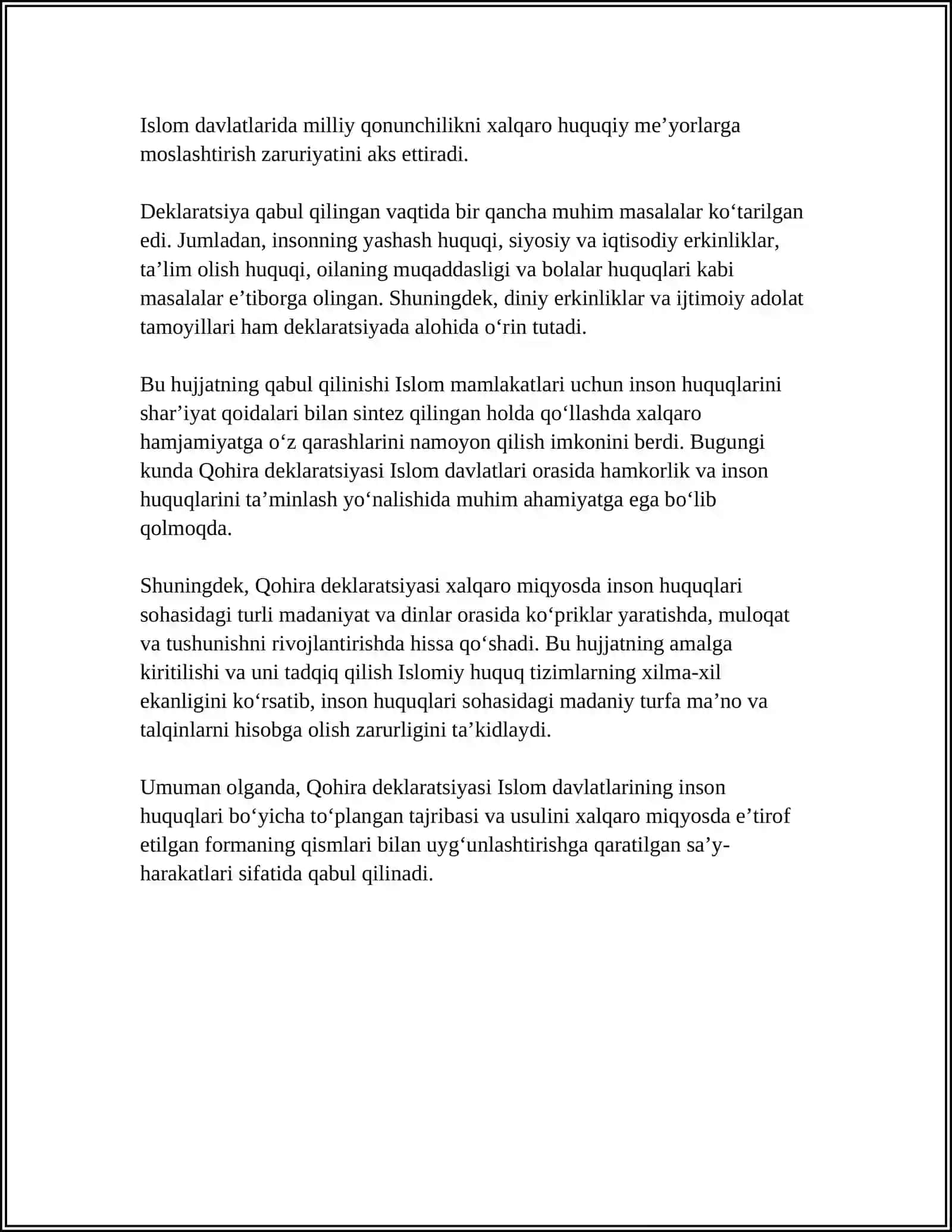 Qohira Deklaratsiyasi 4
