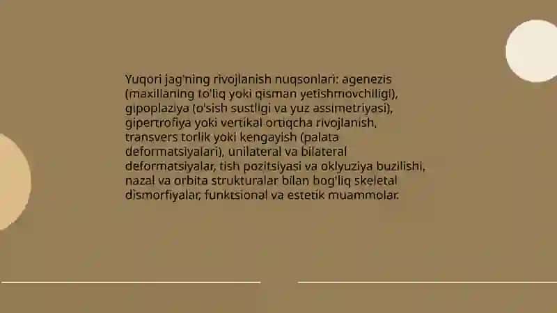 Yuqori jag' anamaliyalari 4