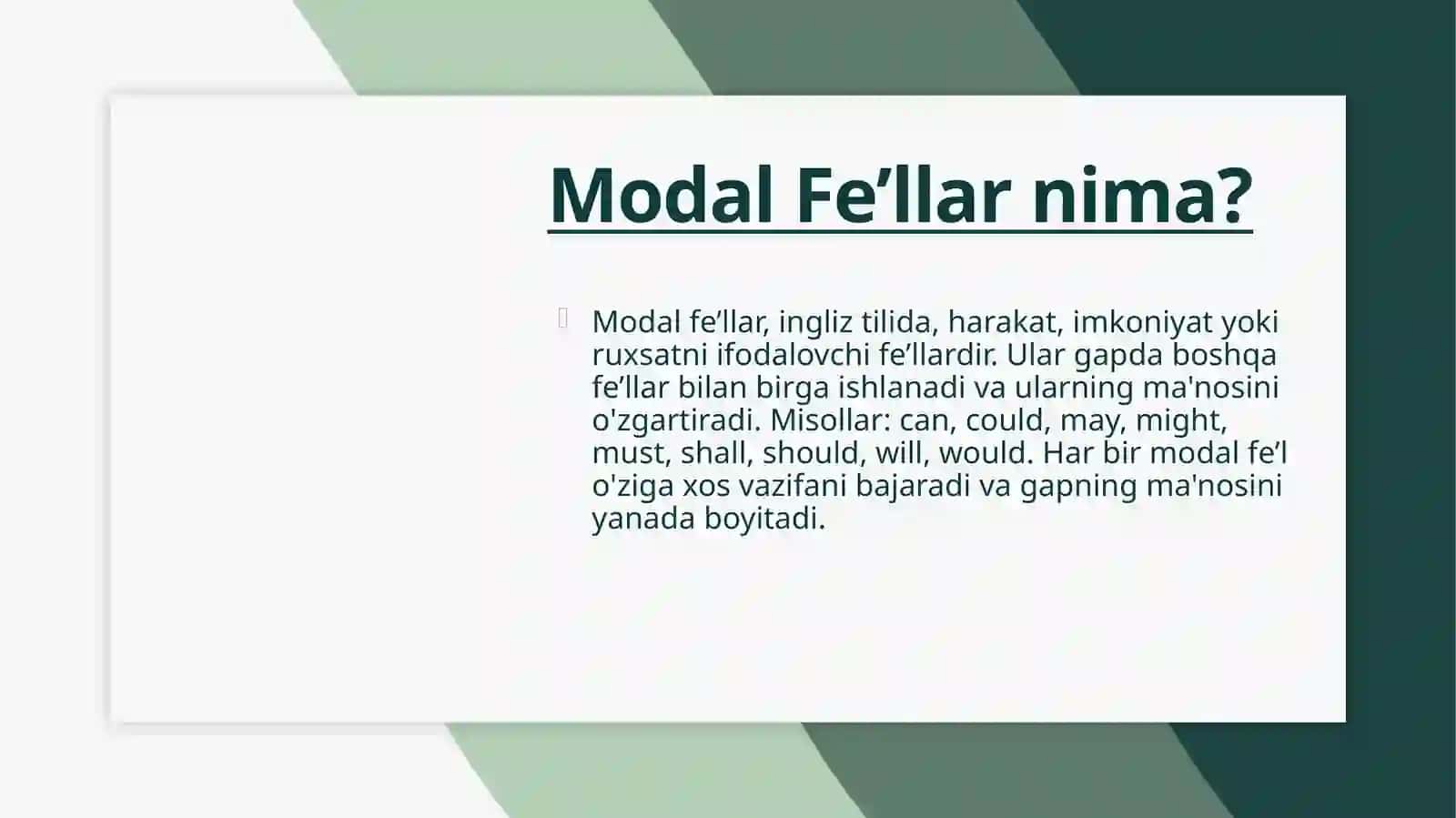 Ingliz tilidagi Modal Fe’llar 4