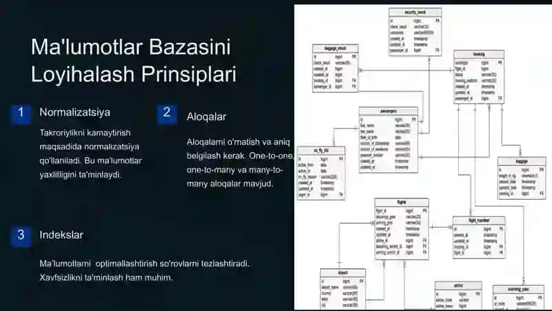 Ma'lumotlar Bazasini Rejalashtirish, Loyihalash va Administratorlash 4