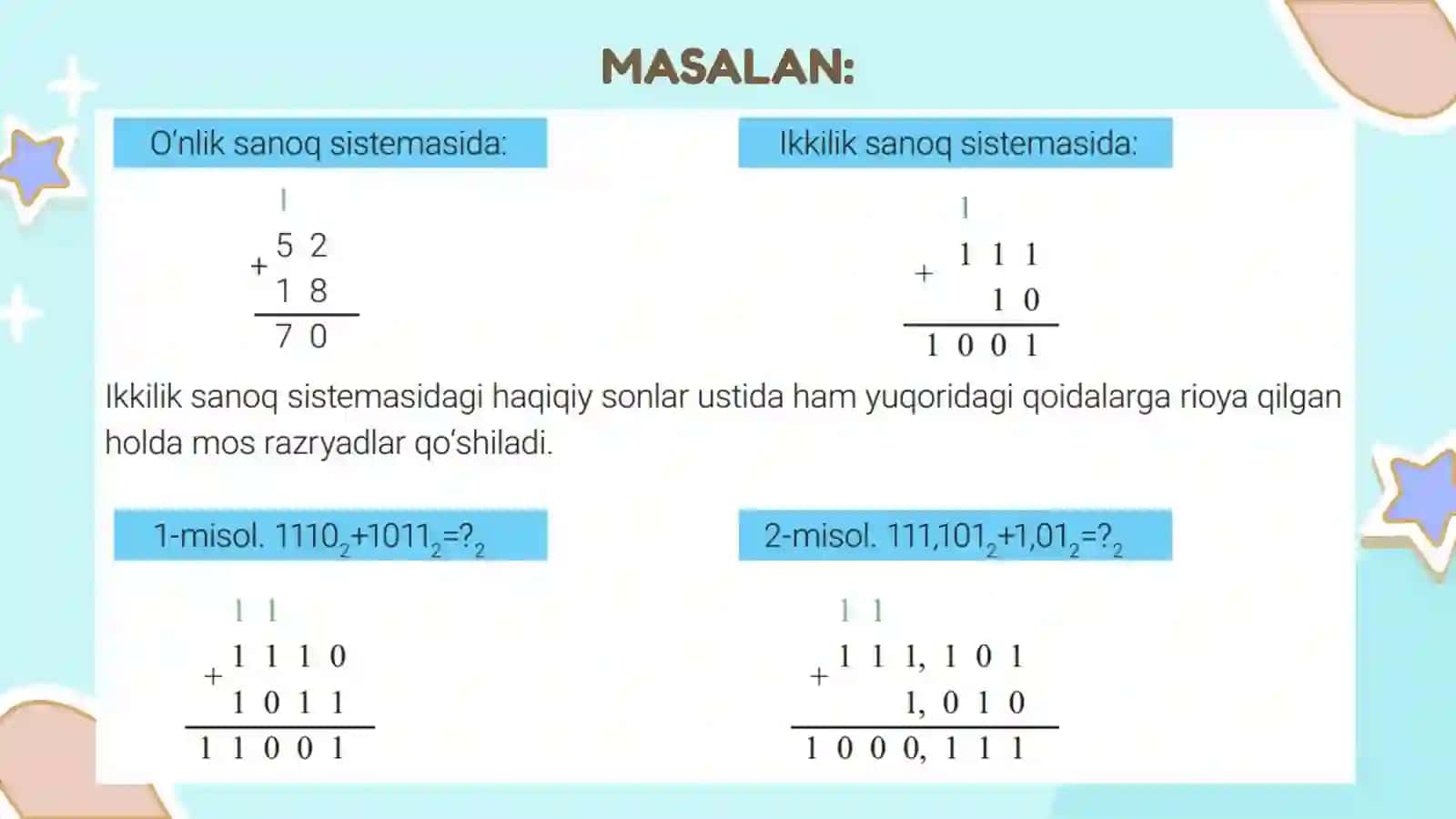 Arifmetik amallarni bajarish 4