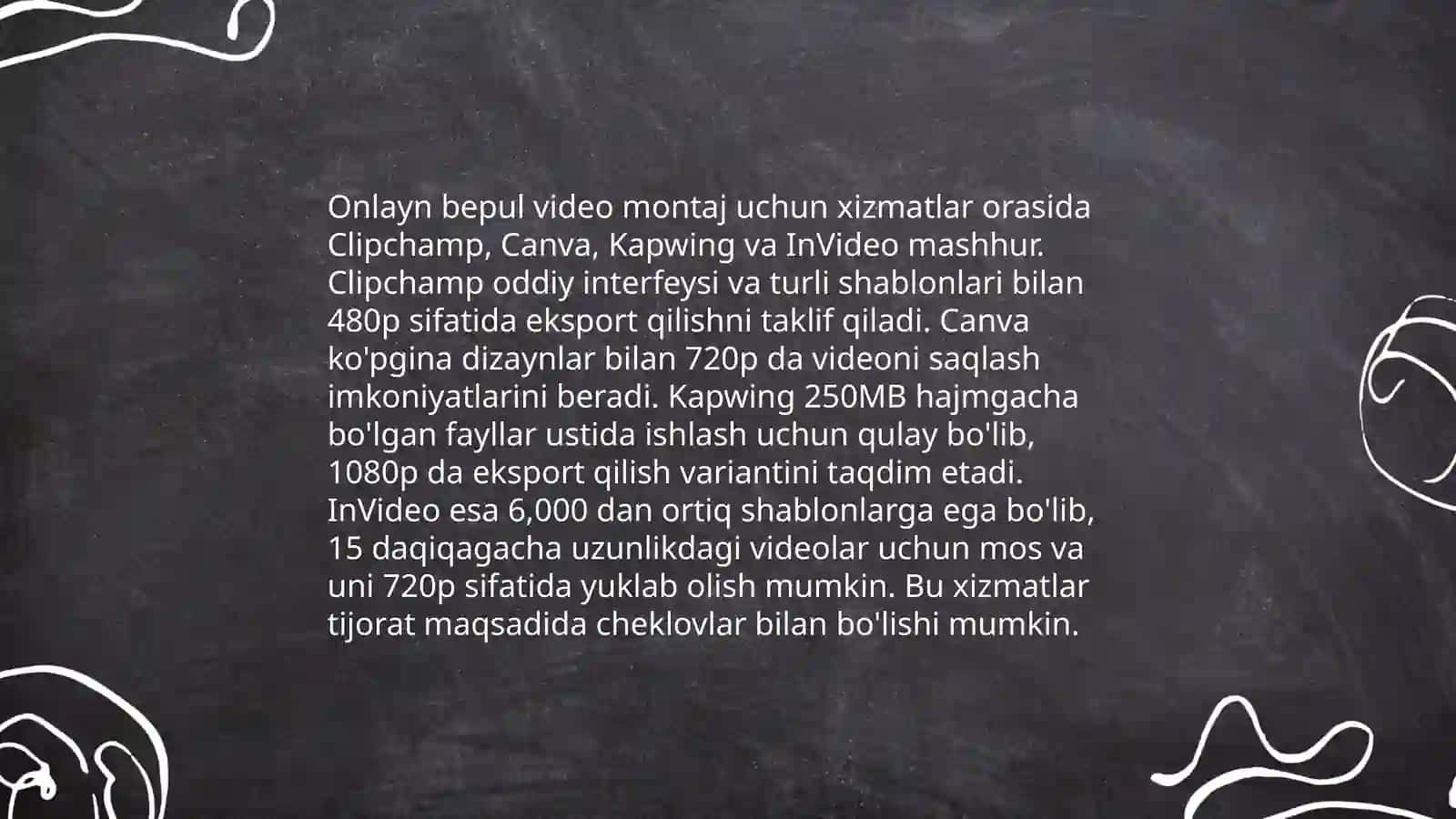 Video montaj uchun onlayn platformalar 4
