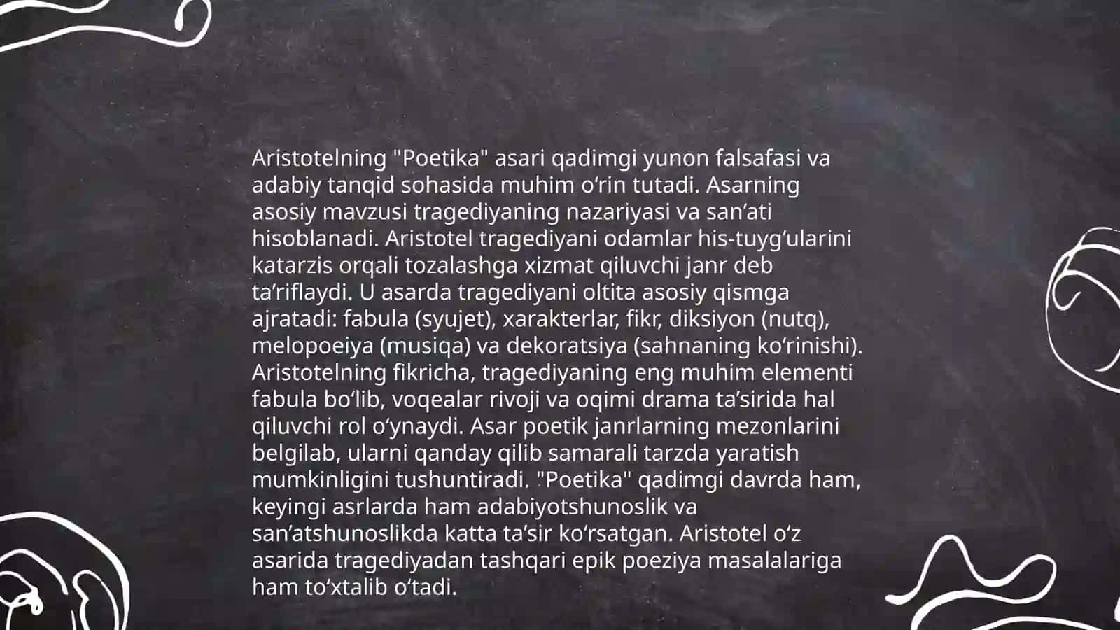 Aristotelning "Poetika"asari taqdimoti 4