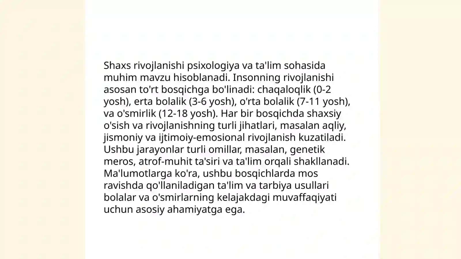 Shaxsning Tushunchasi 4