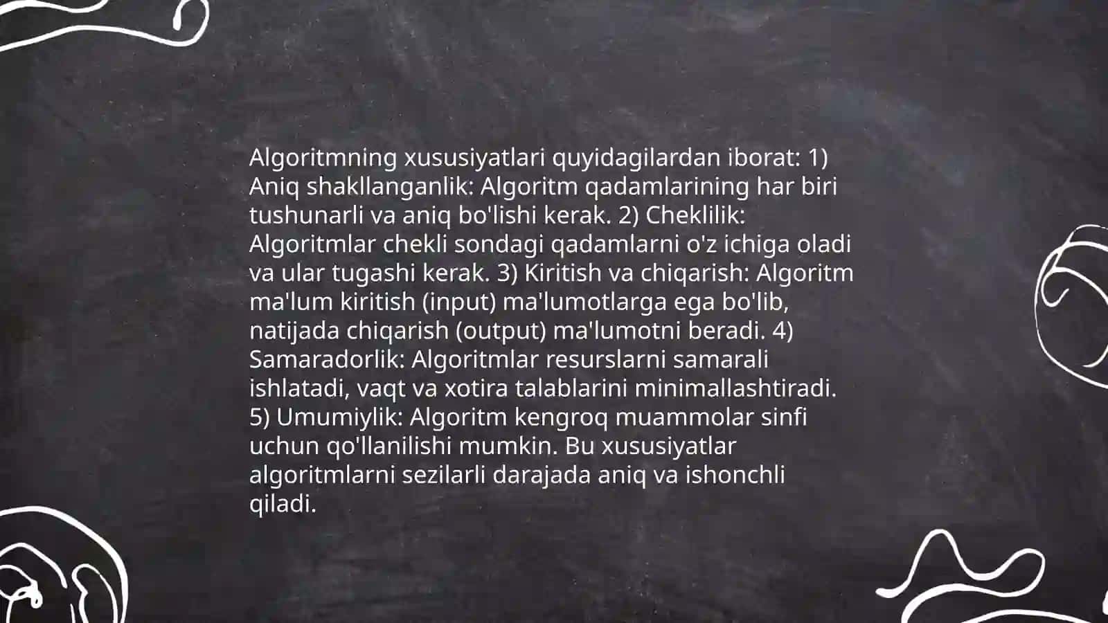 Algoritim uning turlari va uni yaratish 4