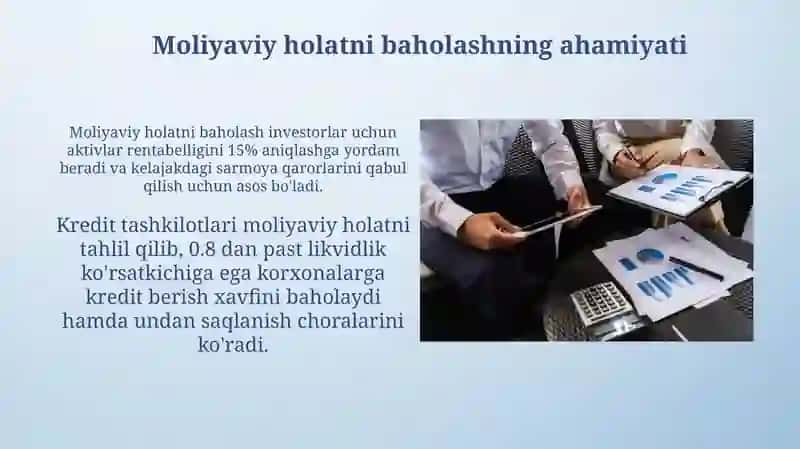 Korxonalarmoliyasivamoliyaviyahvolinibaholash 4