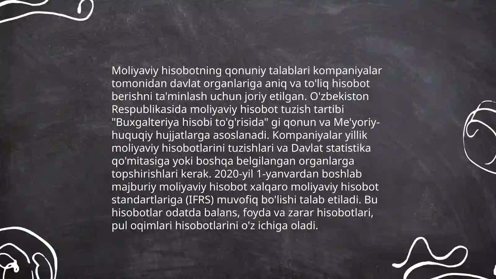 Automobil transporti korxonalarining moliyaviy hisobotni tuzishning qonuniy-me'yoriy manbalari 4