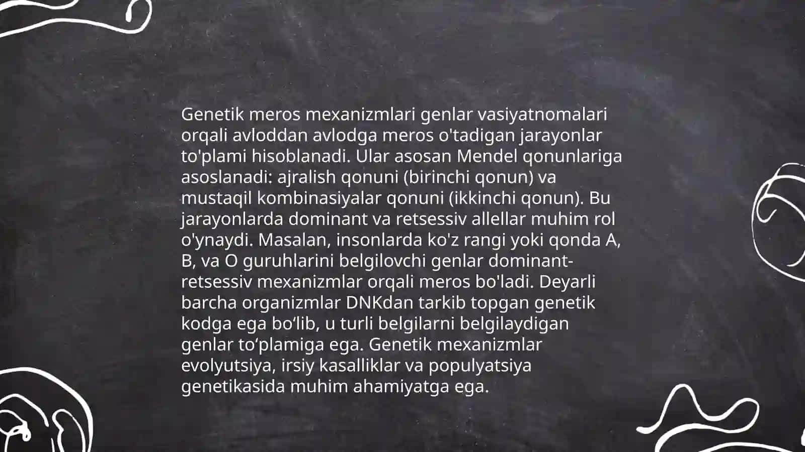 Irsiyat va irsiy kasalliklar 4