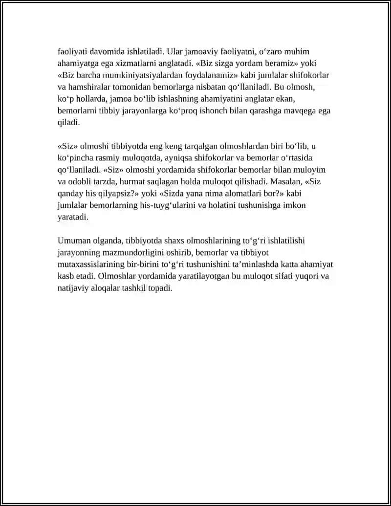 Tibbiyotda Qollaniladigan Olmoshlar 4