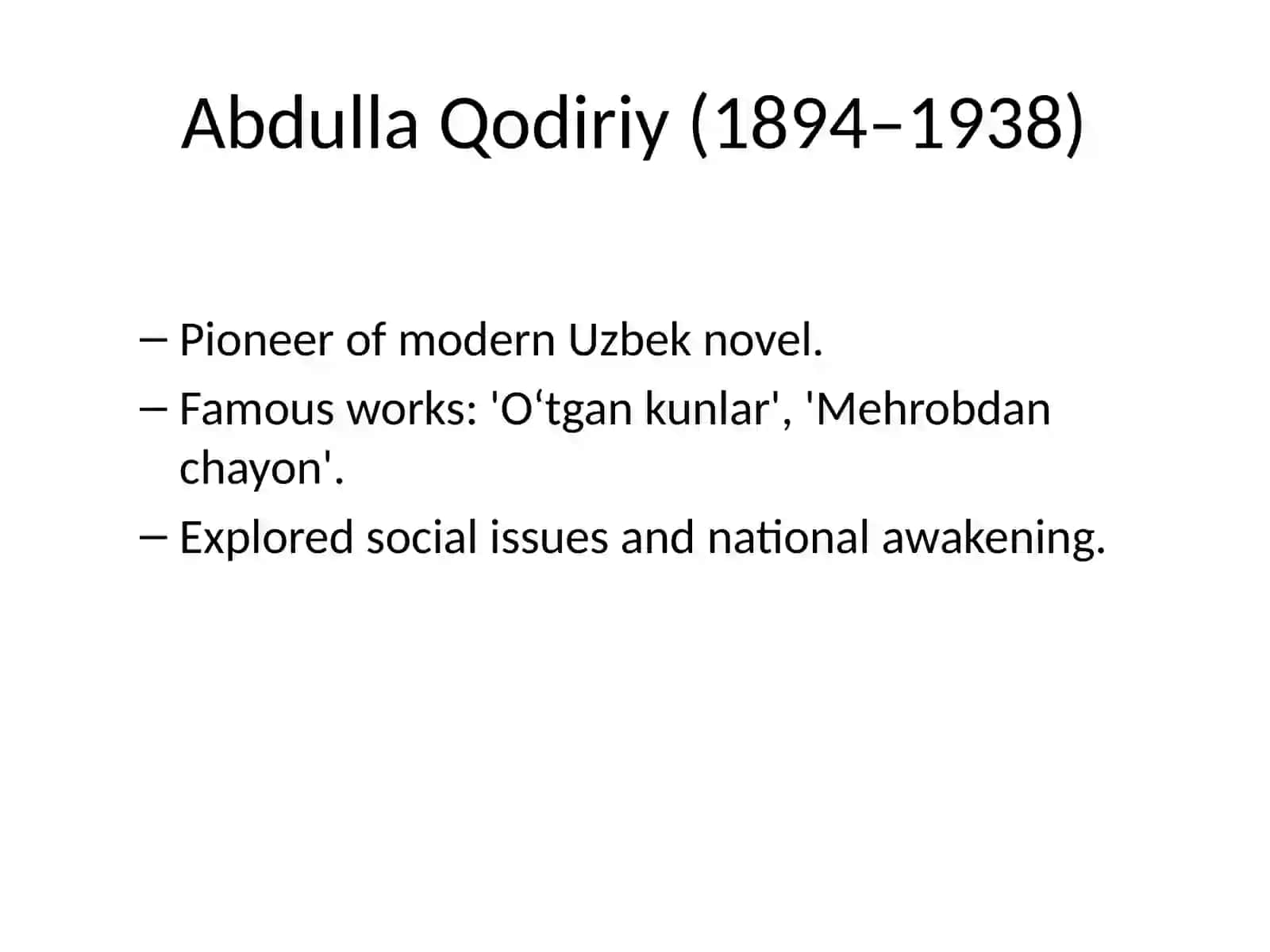 Uzbek Writers: An Overview 4