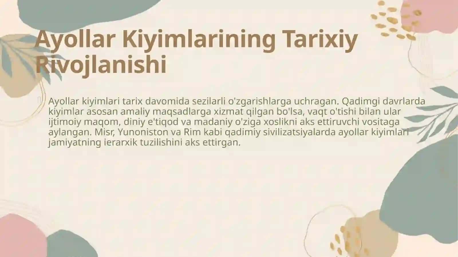 Ayollar Kiyimlari: Tarix va Madaniyat 4