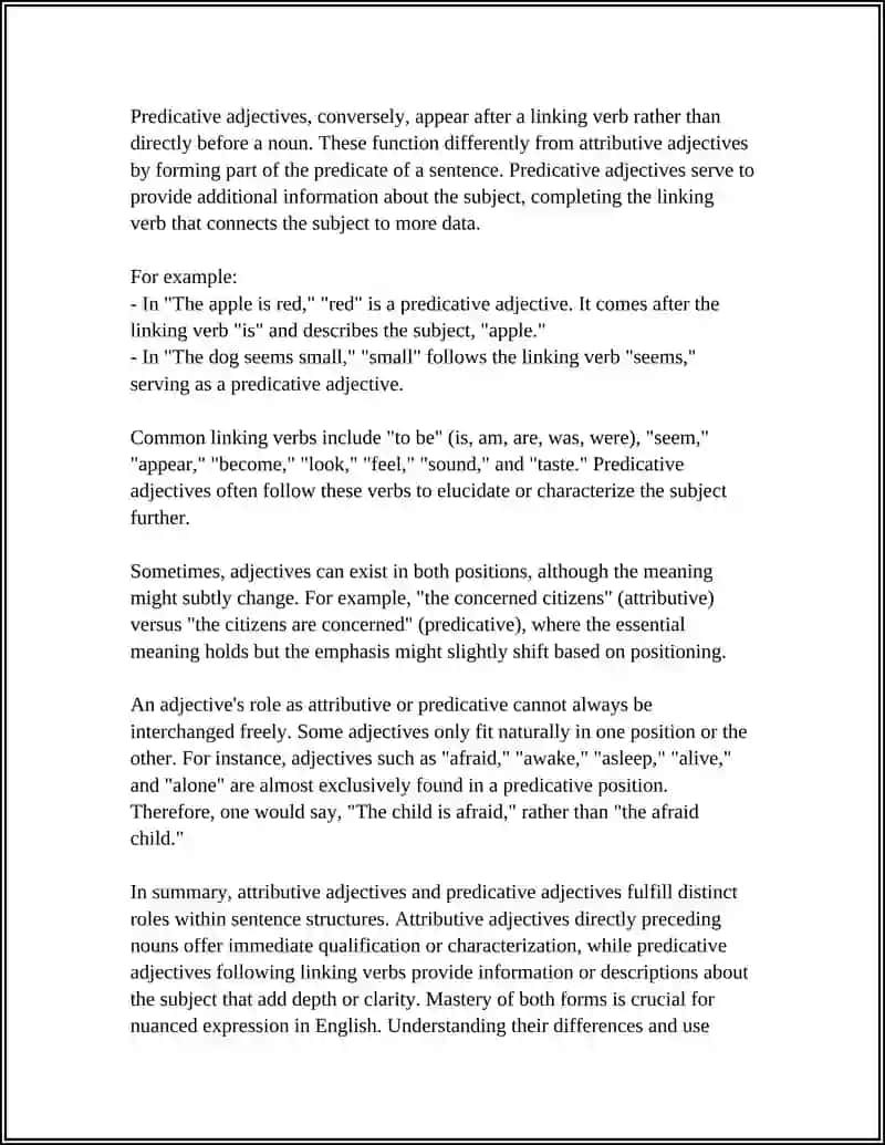 ADJECTIVE AND THEIR POSITION 4