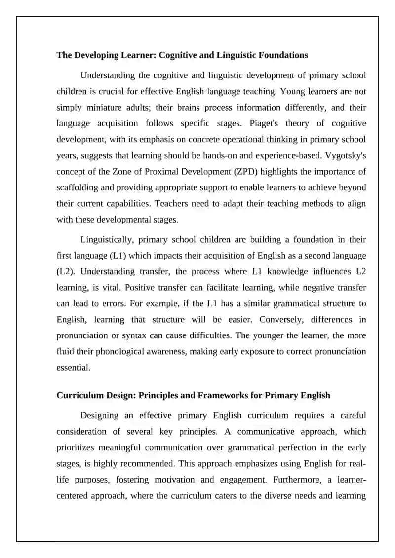Introduction to Primary English Language Teaching 4