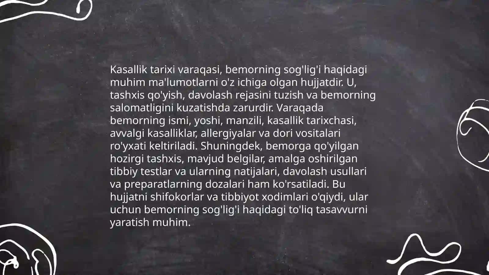 Kasallik tarixi varaqalari 4