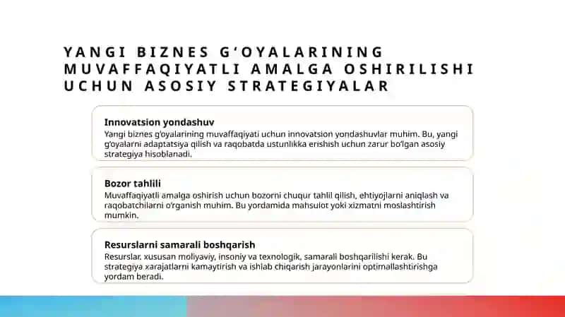 Yangi biznes gʻoyalar va ularning innovatsion rivojlanishi 4