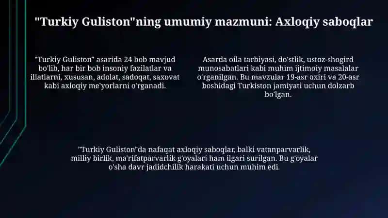 "Turkiy Guliston" asari 4