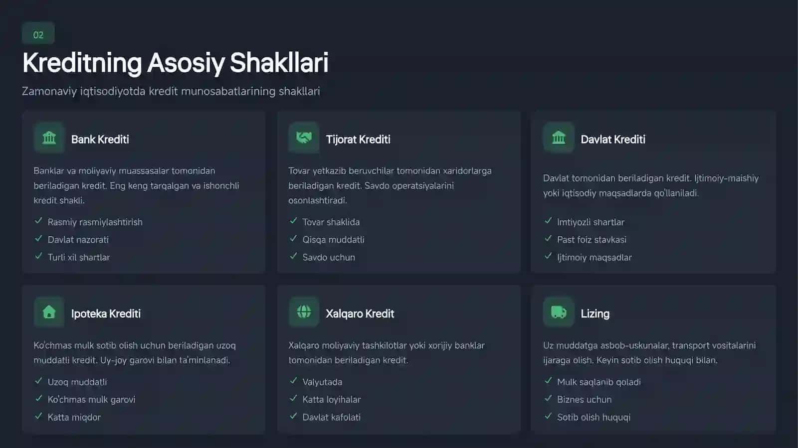 Kreditning Turlari va Asosiy Shakllari 4