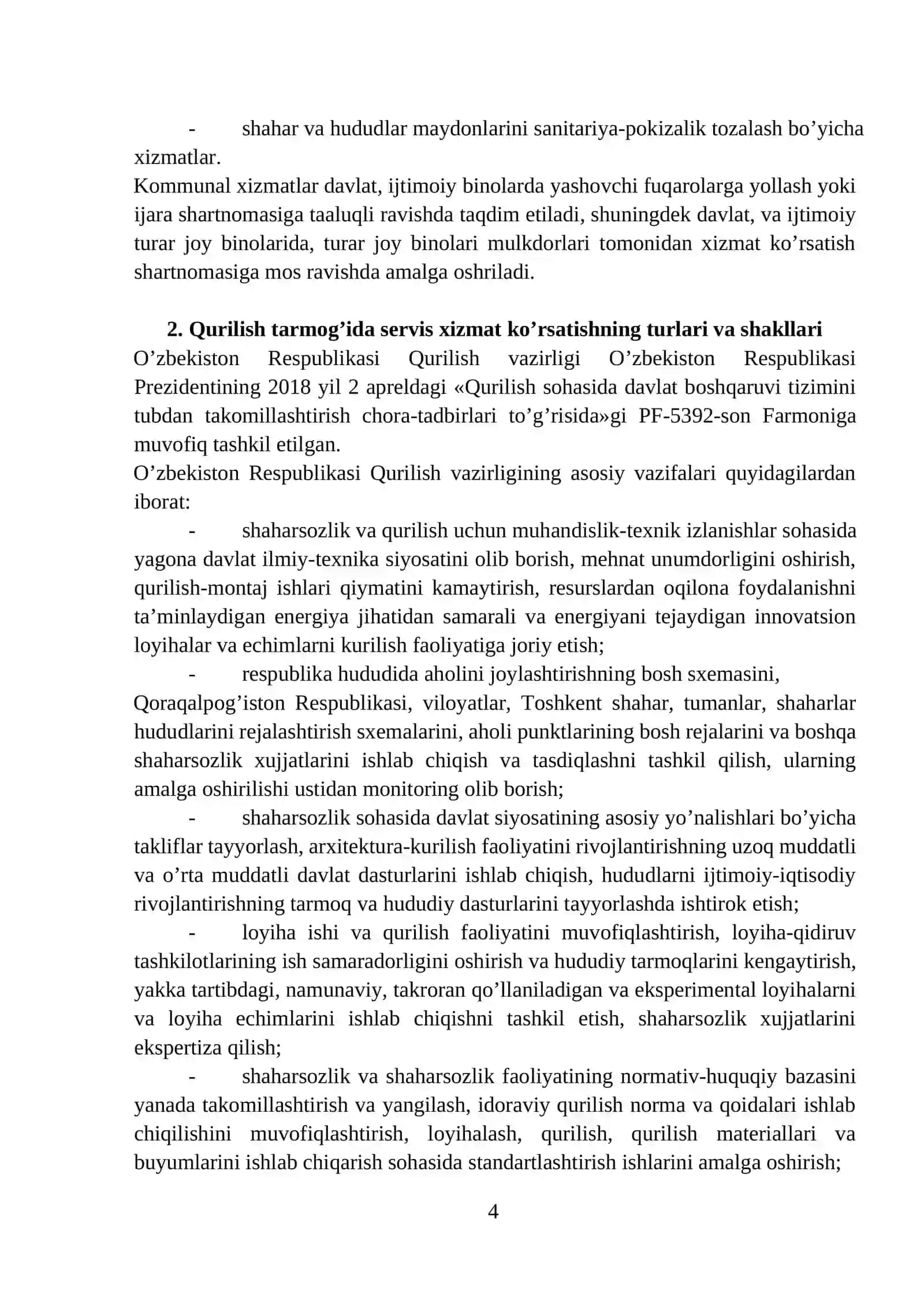 Xizmatlar va Servis faoliyatining tasnifi 4