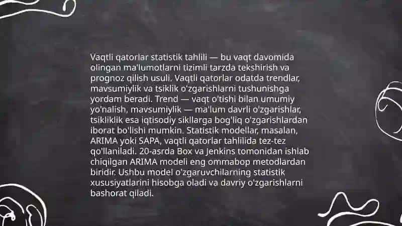 Vaqtli qatorlarni modellashtirish 4