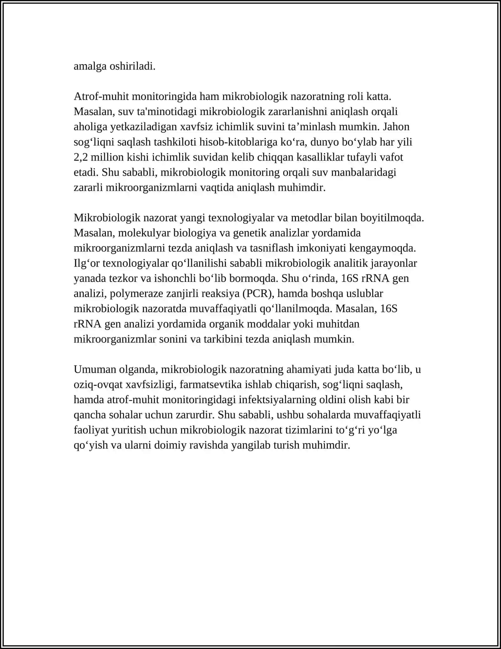 YOGURT VA QATIQ MAHSULOTLARIDA MIKROBIOLOGIK KO'RSATKICHLARNI NAZORAT QILISH 4