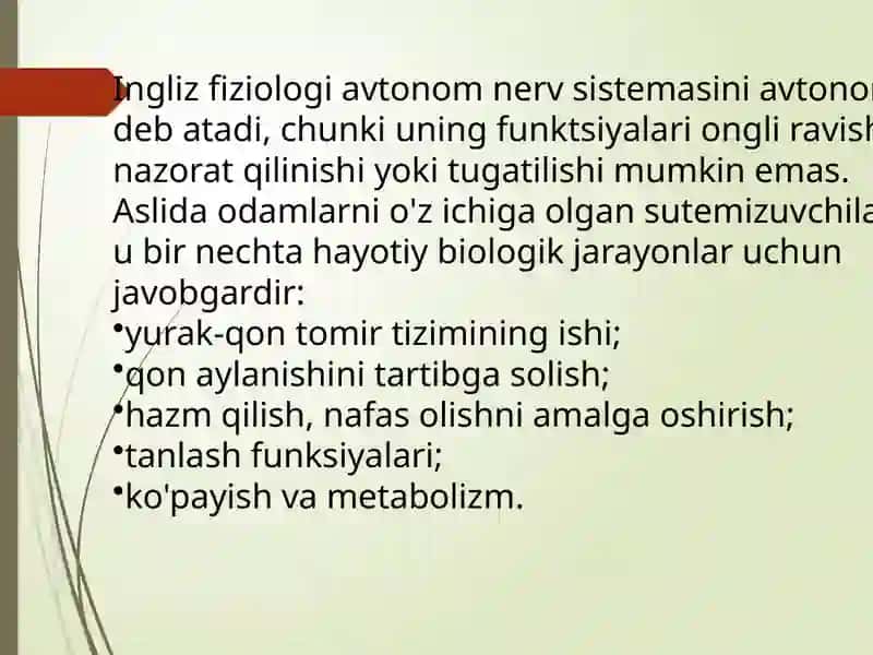 VEGETATIV NERV TIZIMI FIZIOLOGIYASI 4