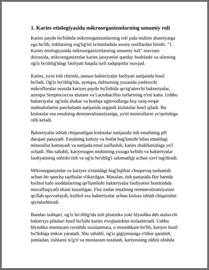 Karies Paydo Bo'lishida Mikroorganizmlarning Roli 4