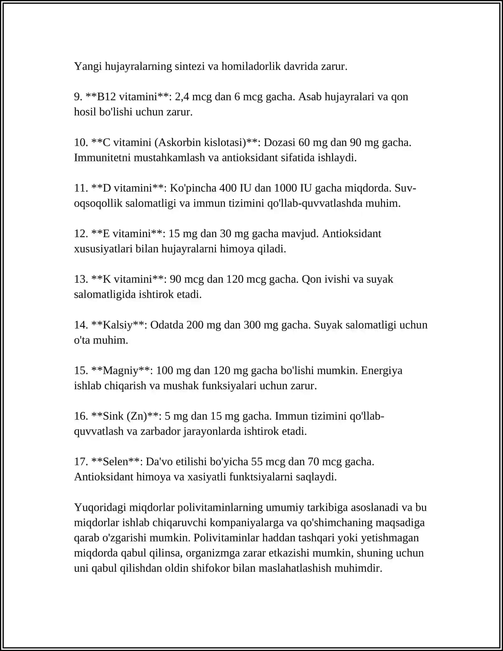 POLIVITAMINLARNING FARMAKODINAMIKASI 4