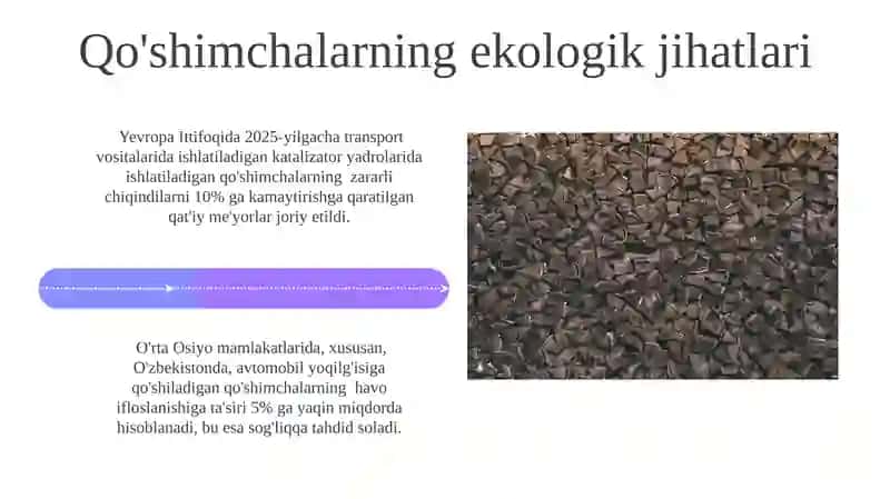 Katalizator o‘zagi sifatida qo‘llaniladigan qo‘shimchalar 4