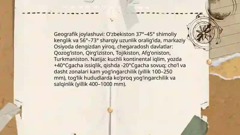 O'zbekiston iqlimiga umumiy tavsif 4