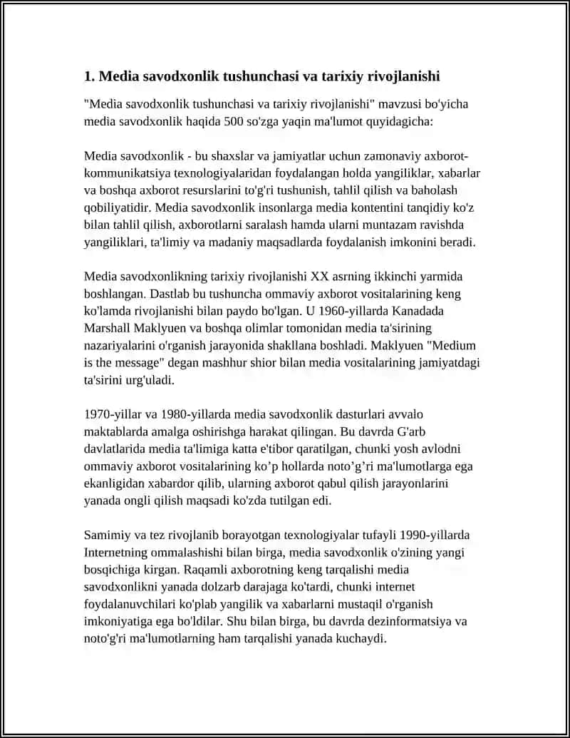 MEDIA SAVODXONLIKNING MAQSADI, MAZMUN VA MOHIYATI 4