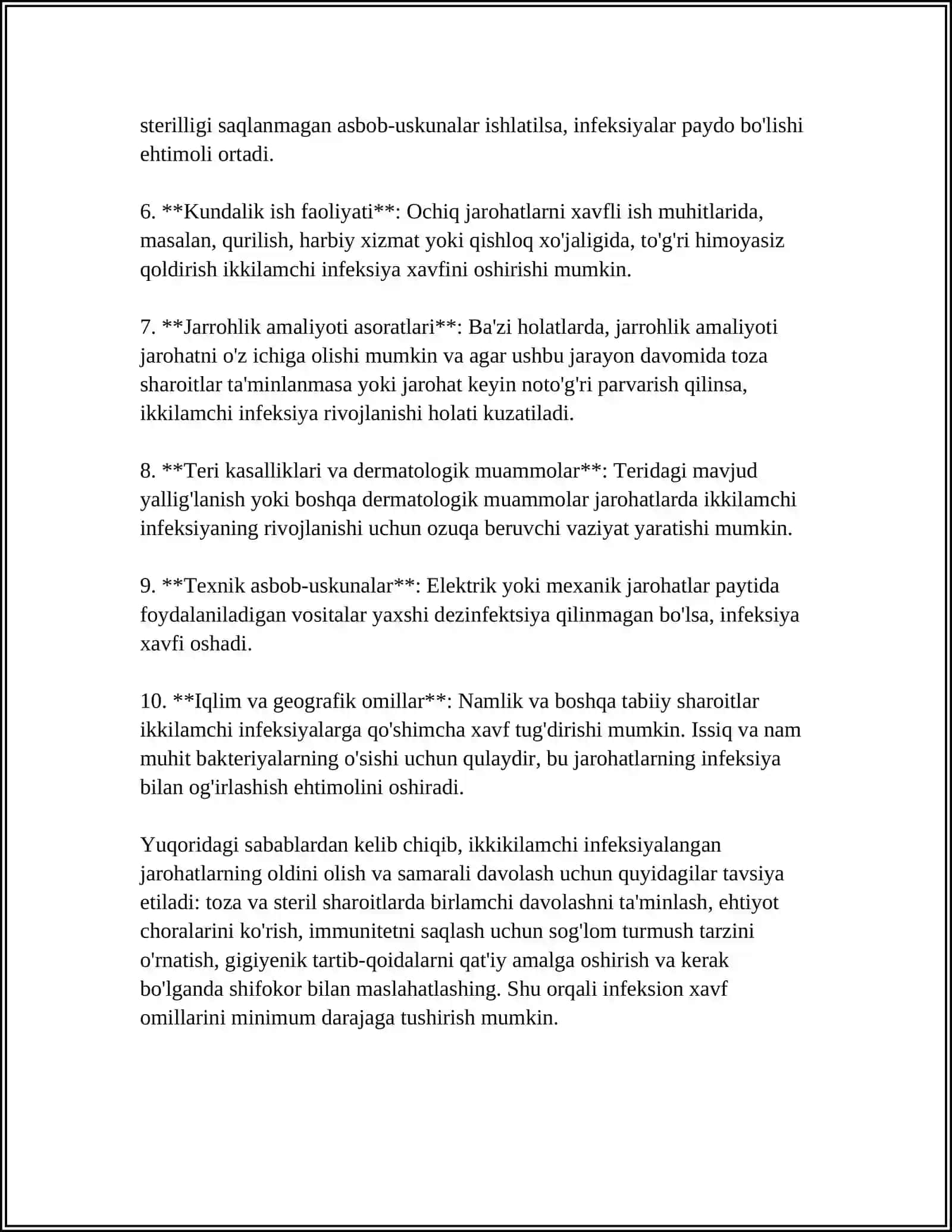 IKKILAMCHI INFEKSIYALANGAN JAROHATLAR 4