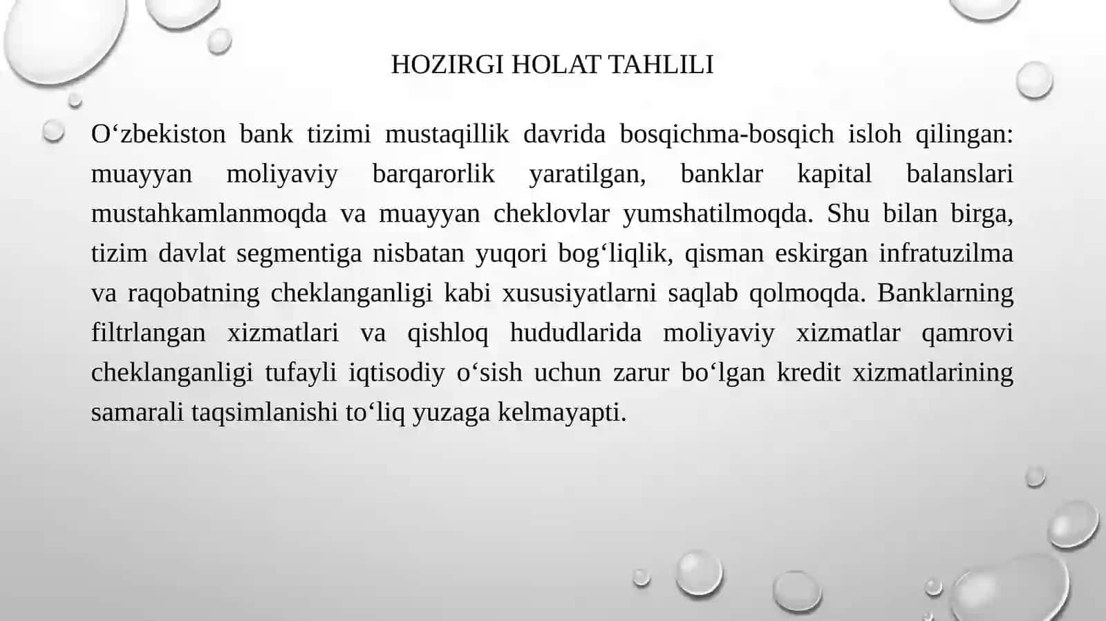 O'zbekistonda bank tizimini takomillashtirish yo'llari 4