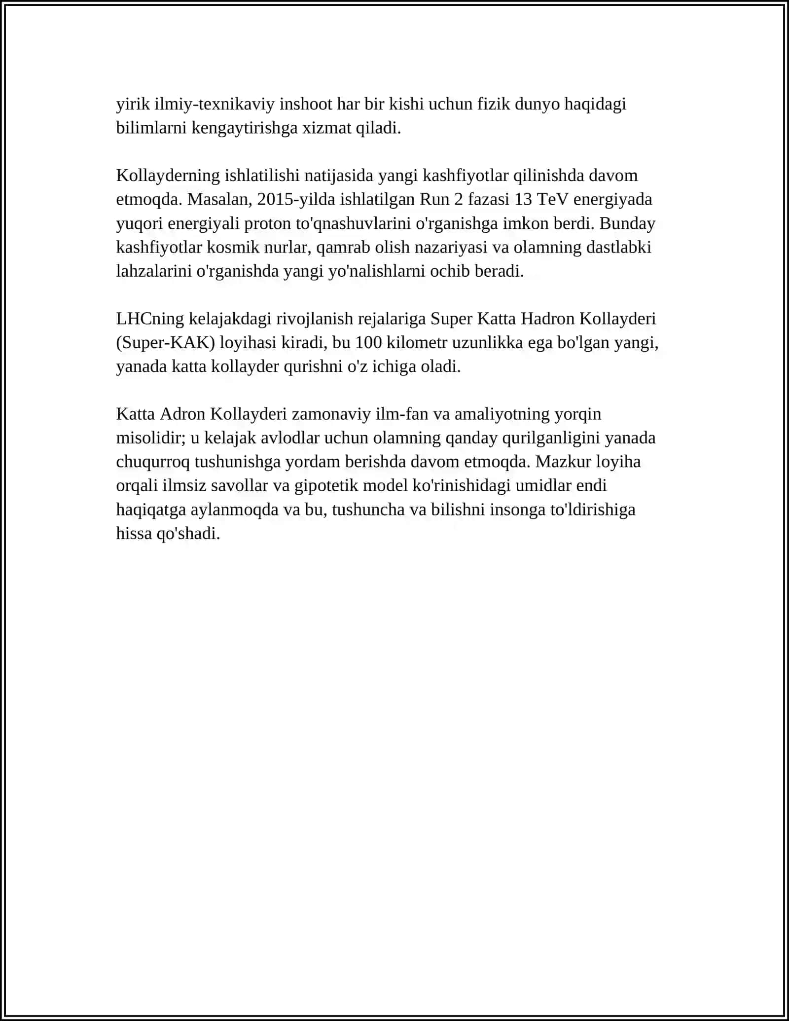 Katta Adron Kollayderi (Large Hadron Collider) 4