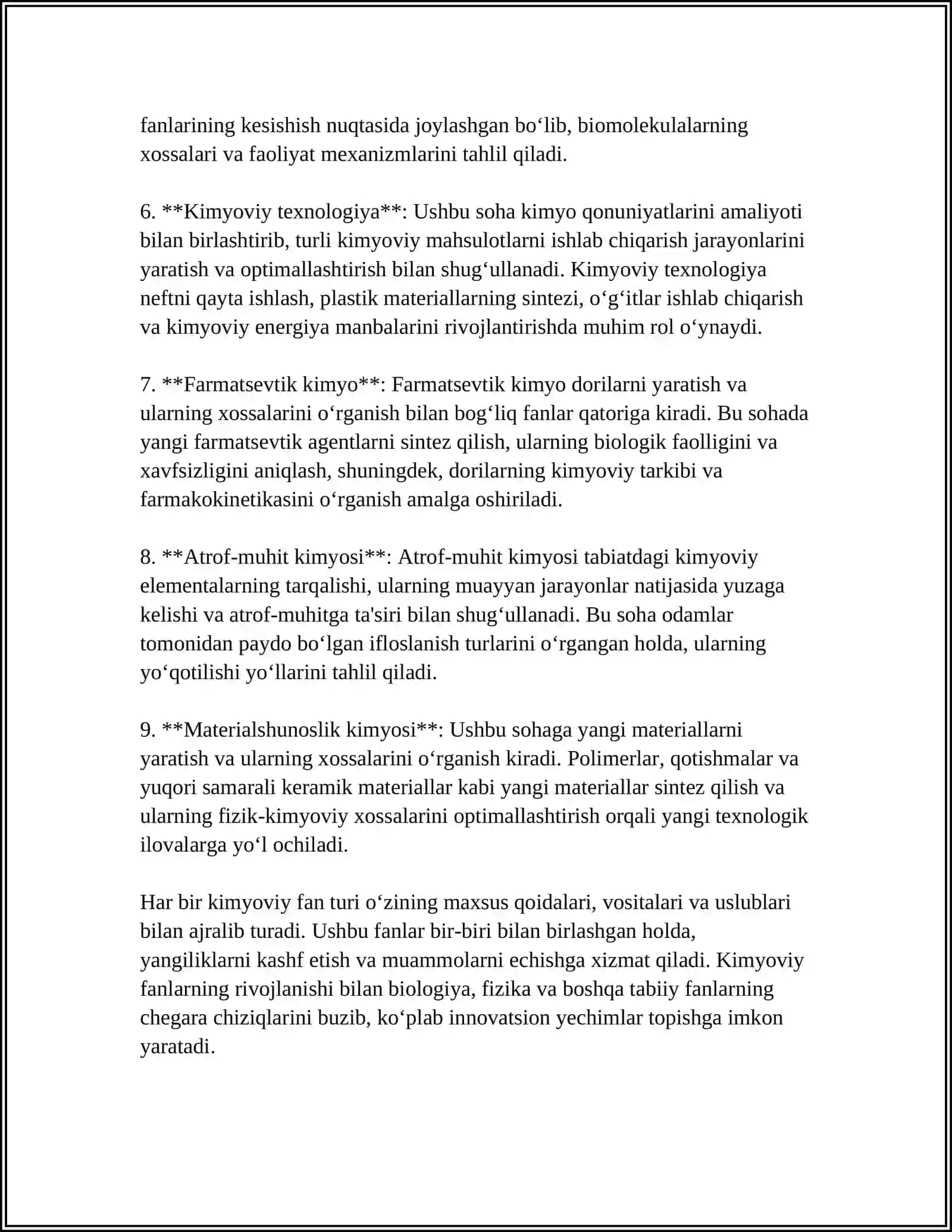 KIMYO FANIDAN QOTISHMALAR HAQIDA MAʼLUMOT 4