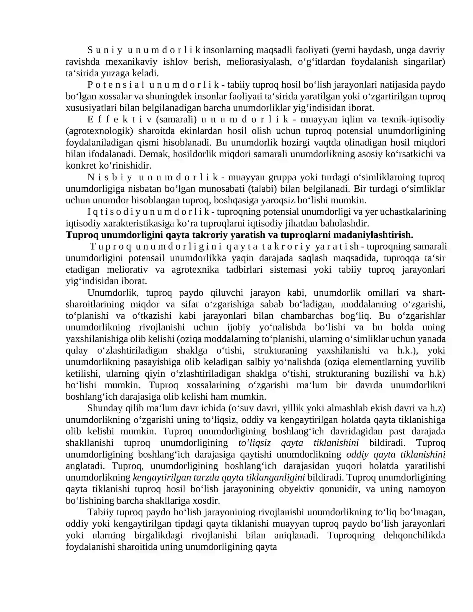 Tuproq unumdorligi 4