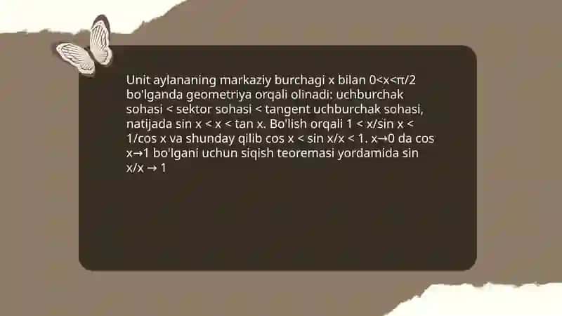 Birinchi va ikkinchi ajoyib limitlar 4